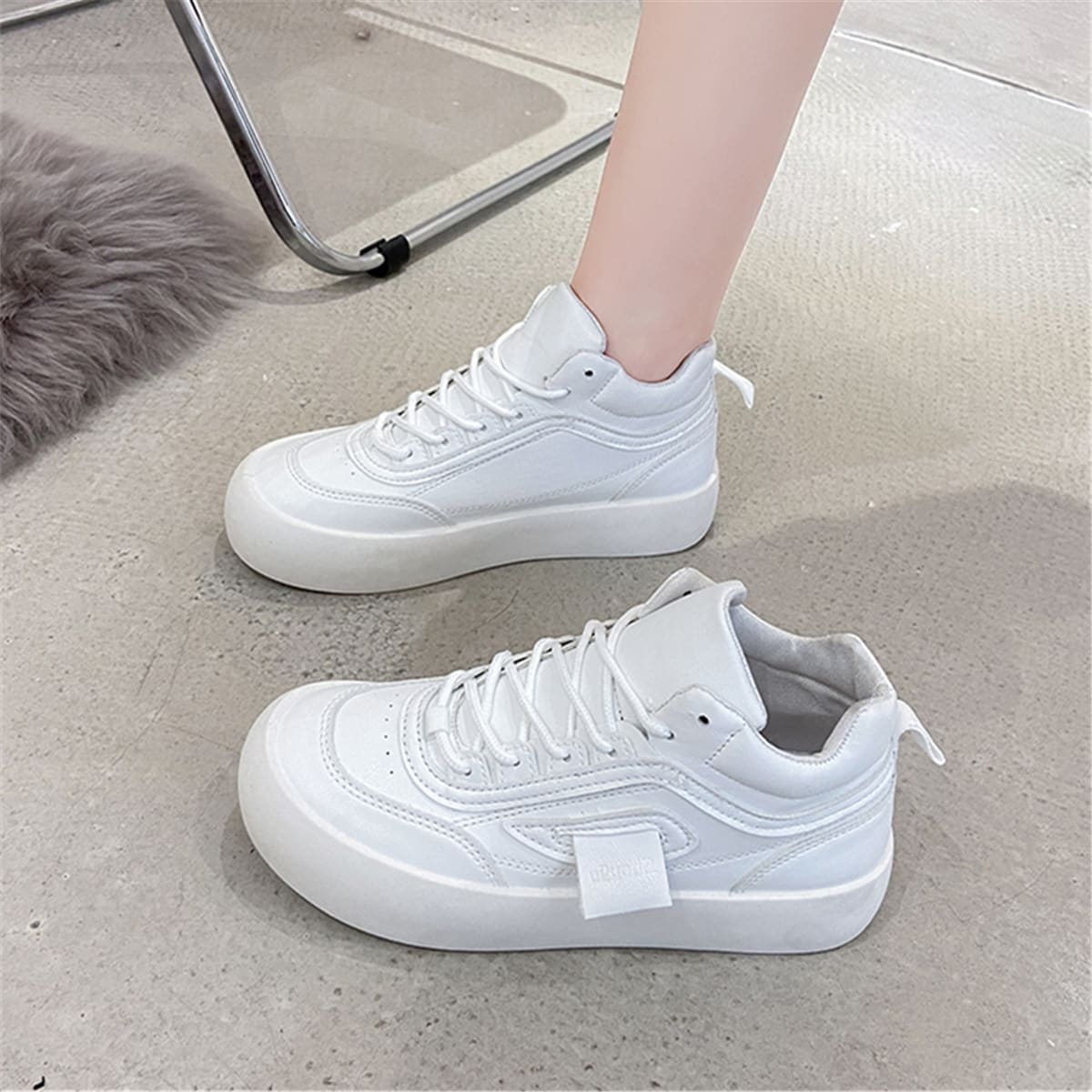 

Lace Up Front Casual Shoes, White