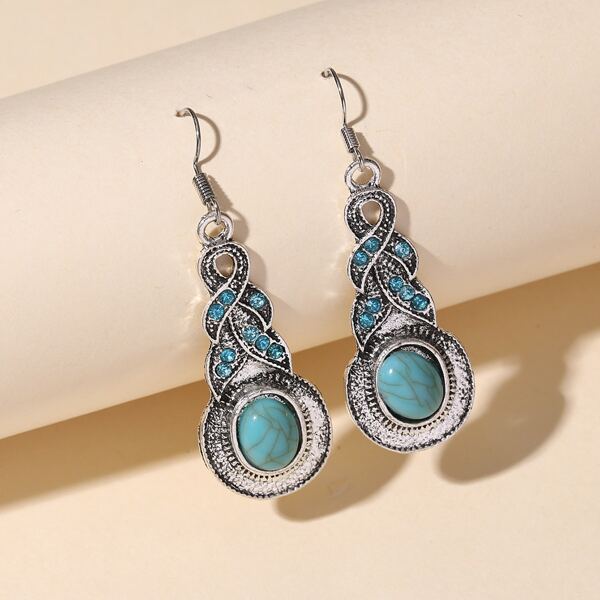 

Vintage Alloy Earrings, Silver