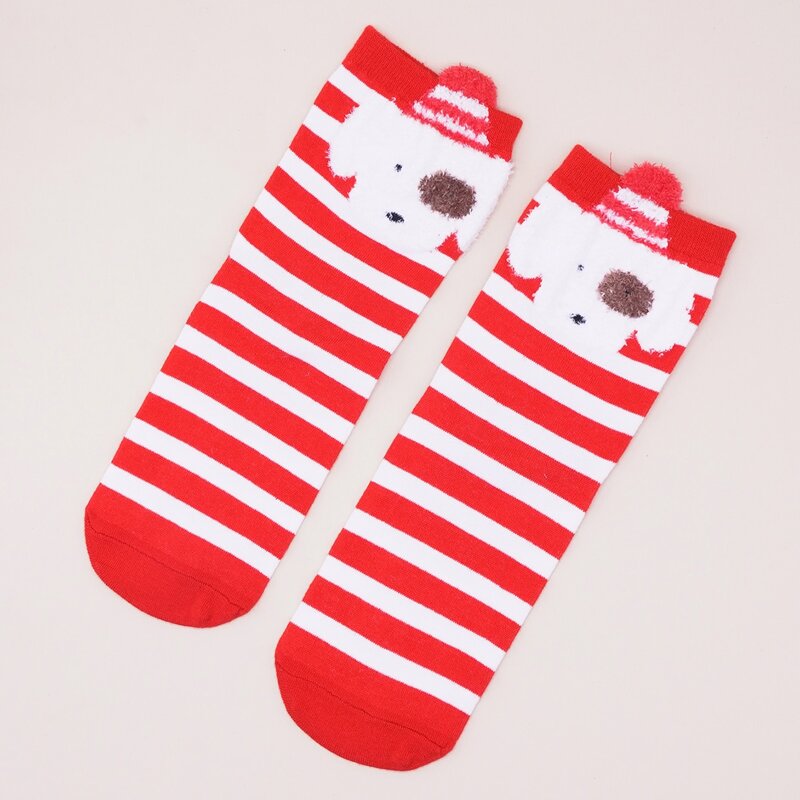 

Dog Decor Crew Socks, Red and white