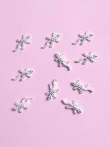 TSZS 10入組壁虎形美甲裝飾品 - 銀色 - 查看 5