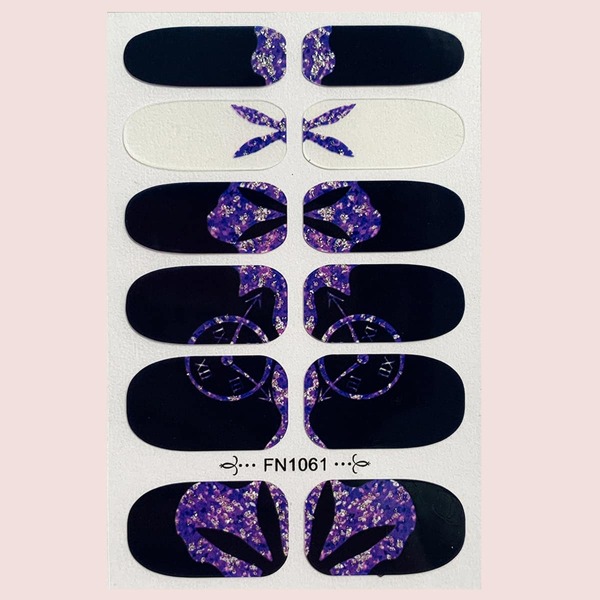 

12pcs Graphic Nail Art Sticker & 1pc Nail File, Multicolor
