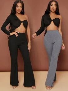 SHEIN SXY 2入組高腰喇叭褲 - 彩色 - 查看 6