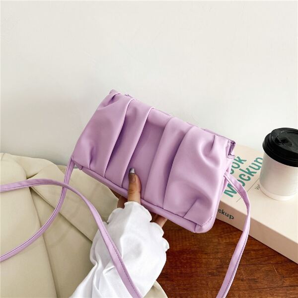 

Minimalist Ruched Bag, Mauve purple