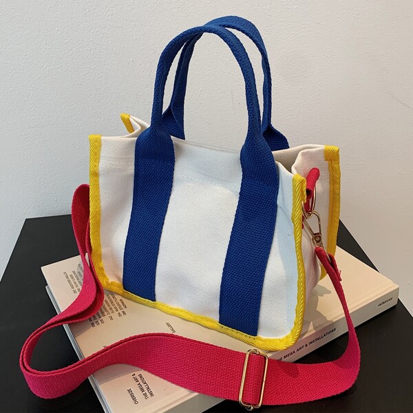 

Girls Colorblock Satchel Bag, Multicolor