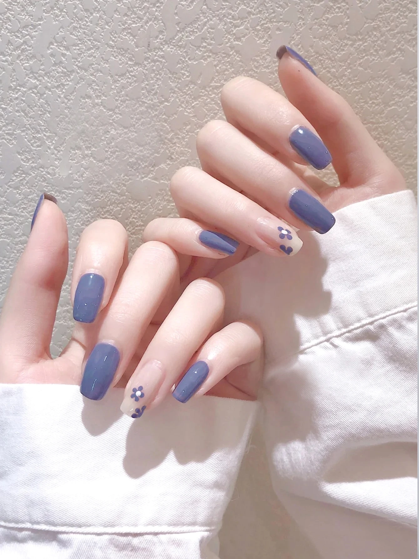 24ピース 花柄 ネイルチップ 1シート テープ 1個 つめやすり