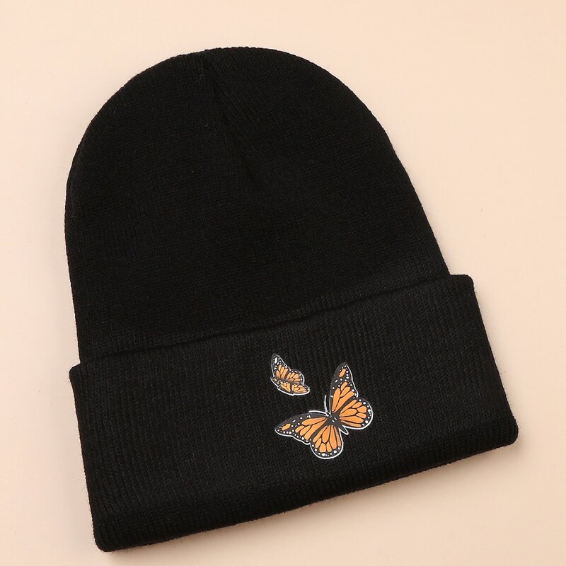 

Butterfly Graphic Beanie, Black