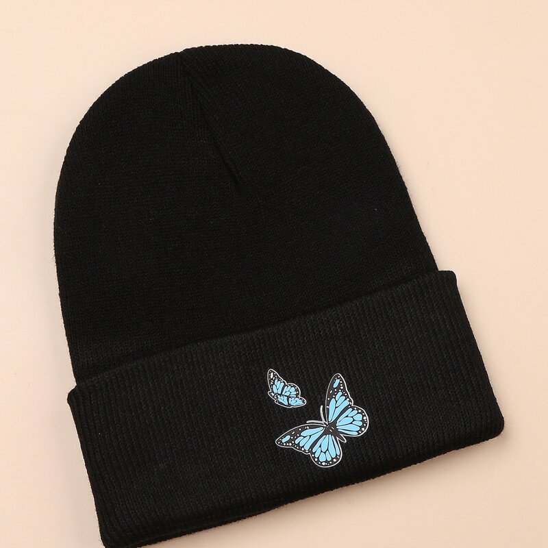 

Butterfly Graphic Beanie, Black