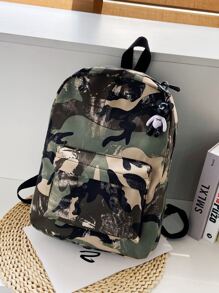 1 Pc Classics Ba lô dành cho nam Túi đựng đồ đi học Ba lô thông thường Daypacks Ba lô du lịch Dung tích lớn di động có khóa kéo cho túi đi lại hàng ngày để đi du lịch, đi làm, đi nghỉ Mua sắm Quà tặng ngoài trời cho bạn bè Nylon màu trơn In camo Thời trang thường ngày cho sinh viên cho nam Phụ kiện du lịch - Nhiều màu - Xem 1