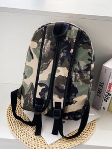 1 Pc Classics Ba lô dành cho nam Túi đựng đồ đi học Ba lô thông thường Daypacks Ba lô du lịch Dung tích lớn di động có khóa kéo cho túi đi lại hàng ngày để đi du lịch, đi làm, đi nghỉ Mua sắm Quà tặng ngoài trời cho bạn bè Nylon màu trơn In camo Thời trang thường ngày cho sinh viên cho nam Phụ kiện du lịch - Nhiều màu - Xem 2