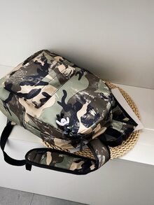 1 Pc Classics Ba lô dành cho nam Túi đựng đồ đi học Ba lô thông thường Daypacks Ba lô du lịch Dung tích lớn di động có khóa kéo cho túi đi lại hàng ngày để đi du lịch, đi làm, đi nghỉ Mua sắm Quà tặng ngoài trời cho bạn bè Nylon màu trơn In camo Thời trang thường ngày cho sinh viên cho nam Phụ kiện du lịch - Nhiều màu - Xem 7