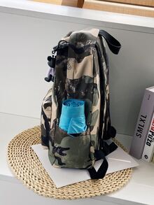 1 Pc Classics Ba lô dành cho nam Túi đựng đồ đi học Ba lô thông thường Daypacks Ba lô du lịch Dung tích lớn di động có khóa kéo cho túi đi lại hàng ngày để đi du lịch, đi làm, đi nghỉ Mua sắm Quà tặng ngoài trời cho bạn bè Nylon màu trơn In camo Thời trang thường ngày cho sinh viên cho nam Phụ kiện du lịch - Nhiều màu - Xem 4