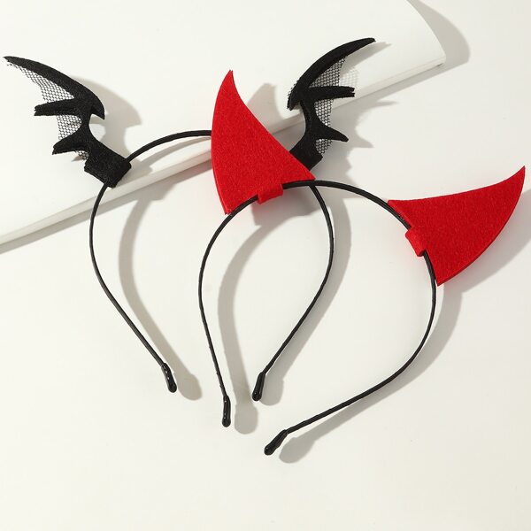 

2pcs Toddler Girls Horn Decor Hair Hoop, Multicolor