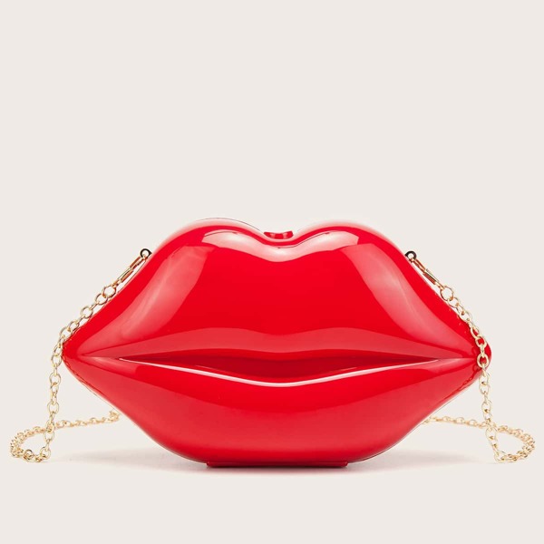 

Lip Design Novelty Bag, Red