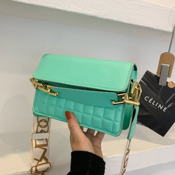 

Textured Flap Guitar Strap Crossbody Bag, Green