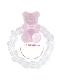 Anillo con cuenta con diseño de oso - Rosa - Ver 3