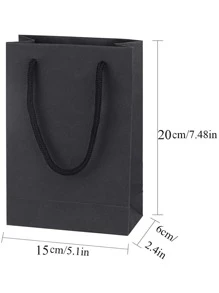 Set de 5 bolsas de regalo de papel kraft con paisaje, bolsas de envoltura de regalo, bolsas de transporte, bolsas de compras, Navidad - Negro - Ver 4