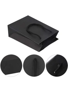 Set de 5 bolsas de regalo de papel kraft con paisaje, bolsas de envoltura de regalo, bolsas de transporte, bolsas de compras, Navidad - Negro - Ver 3