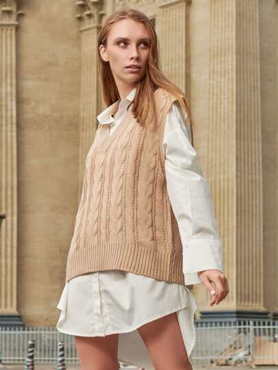 Трикотажный жилет без блузки - 10 вещей с SHEIN для эффектных стритстайл-образов