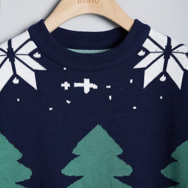 

Girls Christmas Pattern Sweater, Multicolor