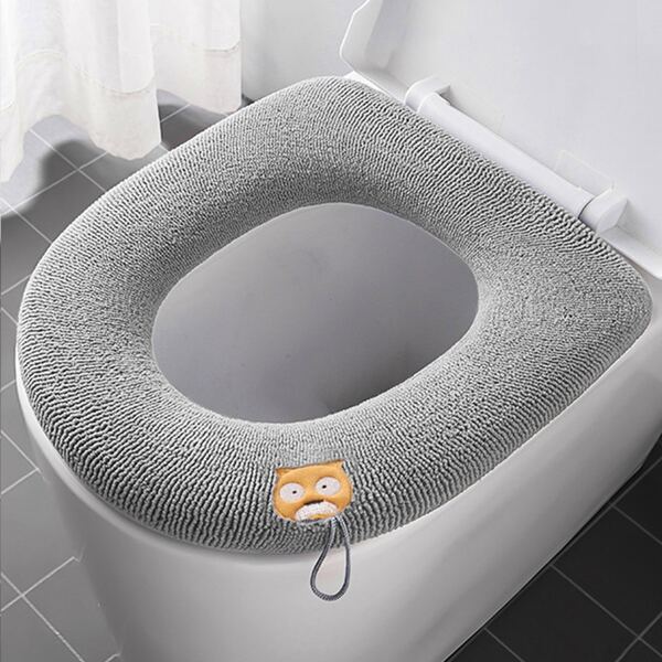 

Cartoon Embroidery Toilet Seat Cover, Multicolor