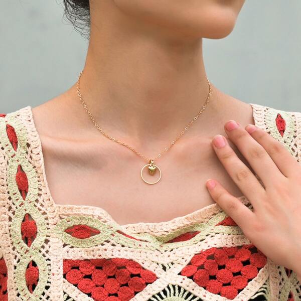 

Heart Charm Necklace, Gold