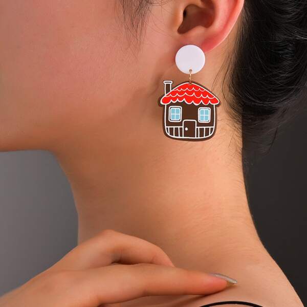 

Christmas House Decor Drop Earrings, Multicolor