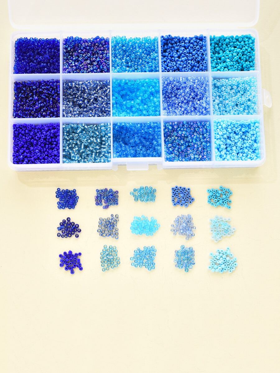 1box Glass Seed Beads, Colors Rainbow & Frosted Colors & Opaque Colors Seed & Baking Paint & Ceylon Round Mixed Color Bead DIY Jewelry Accessory - Multicolor - View 1