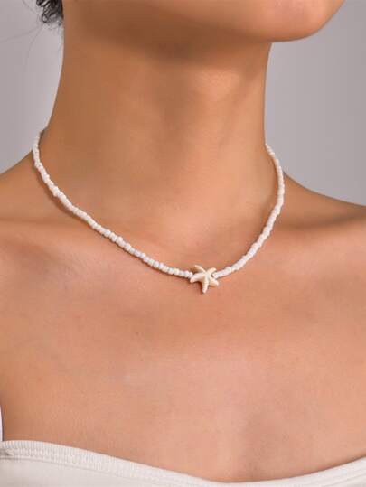 海星裝飾串珠項鏈
