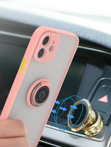 邊框拼接指環扣手機殼 - 藕粉色 - 查看 3