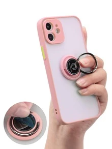 邊框拼接指環扣手機殼 - 藕粉色 - 查看 4