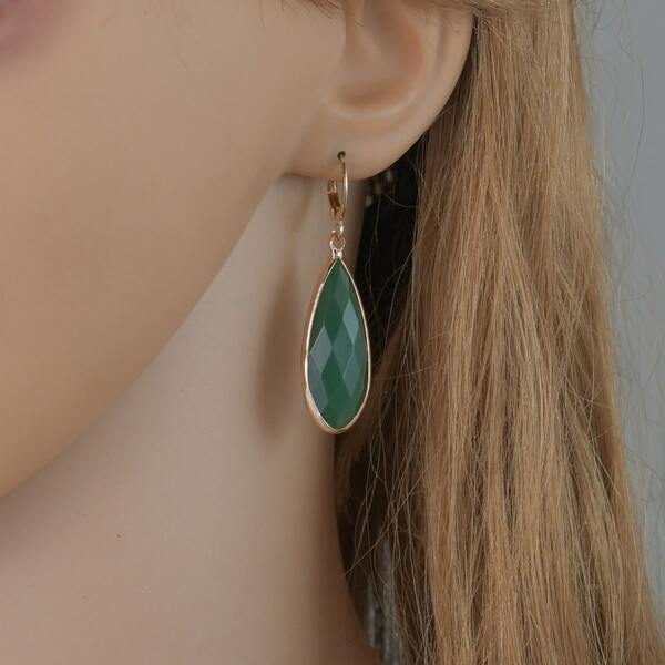 

Water Drop Earrings, Green