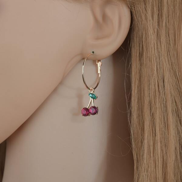 

Cherry Decor Drop Earrings, Multicolor