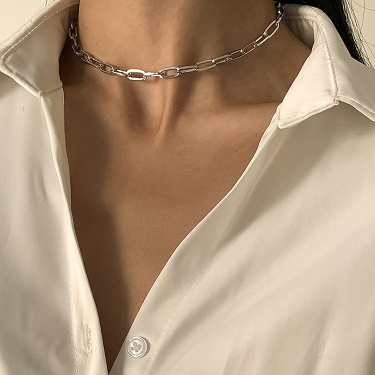 

Minimalist Chain Necklace, Silver
