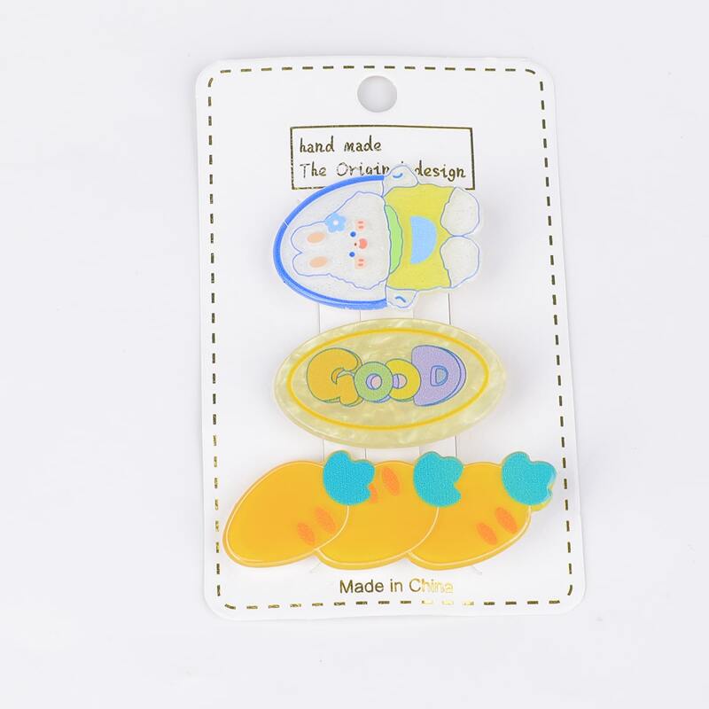 

3pcs Letter Graphic Hair Clip, Multicolor