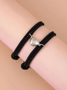 2 cái Khủng Long Charm Cặp Đôi Vòng Tay Từ Tính - màu đen - Xem 4