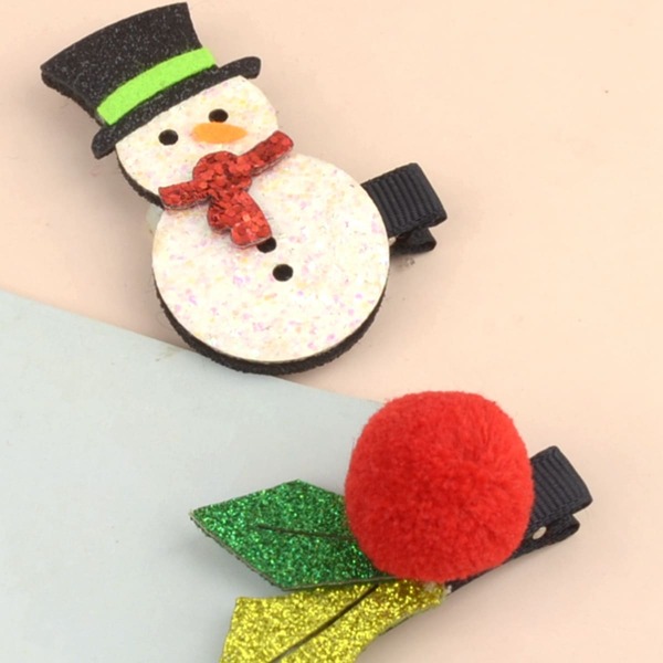 

2pcs Snowman Decor Hair Clip, Multicolor