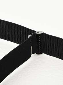 極簡風格鬆緊腰帶 - 黑色 - 查看 4