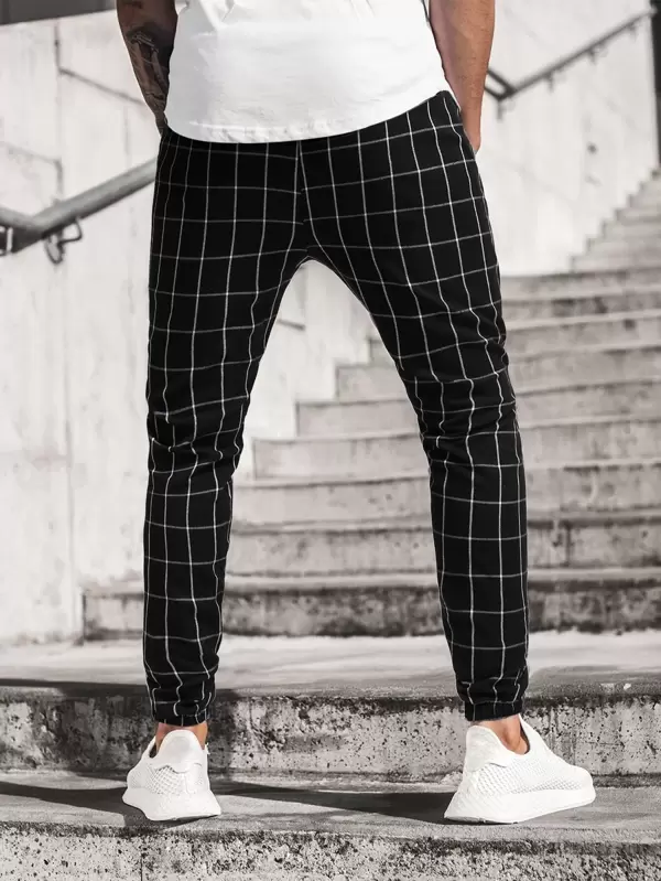 Print Drawstring Waist Trousers | SHEIN 