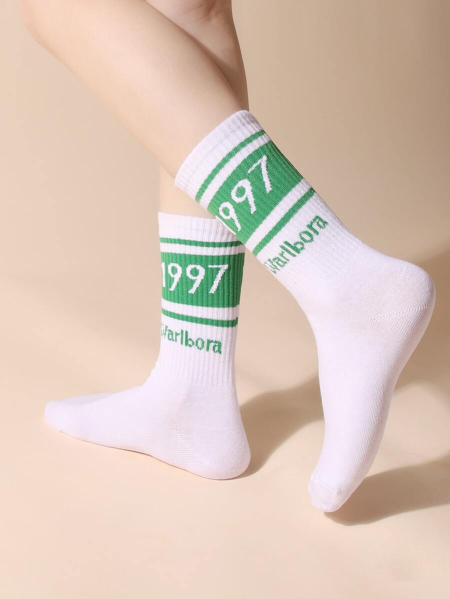 Vớ thuyền viên đồ họa số & chữ cái - Nhiều màu - Xem 1