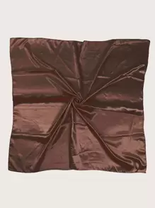 简单的纯色头巾 - 咖啡棕 - 查看 4