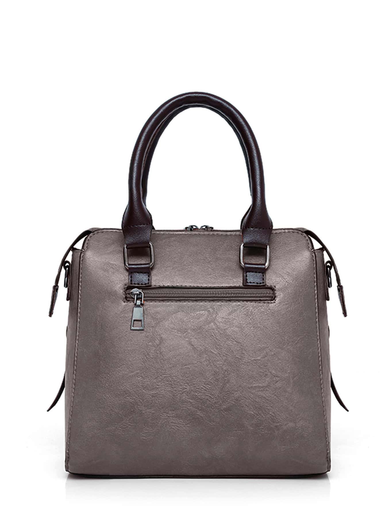 4 pièces Ensemble de sacs texturés avec franges - Gris - Voir 4