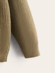 Niños Cárdigan de hombros caídos - Verde militar - Ver 4