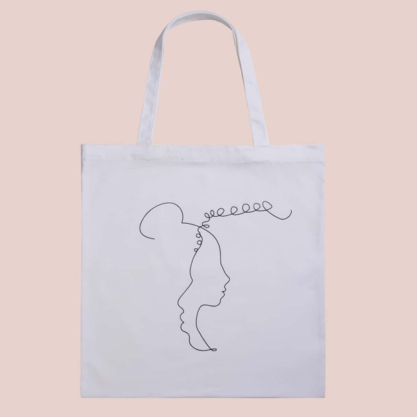 

Figure Graphic Shopper Bag, White