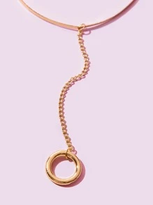 圓環吊墜Y字項鍊
