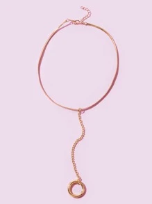 圓環吊墜Y字項鍊