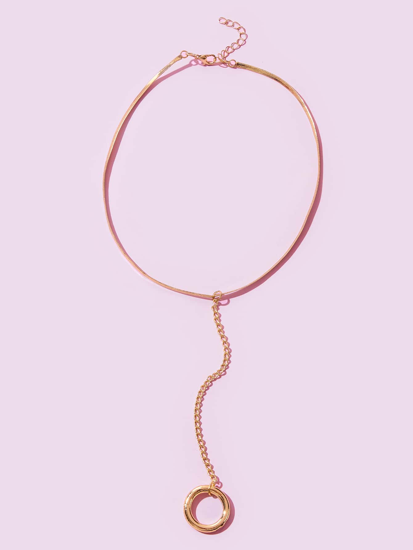 圓環吊墜Y字項鍊