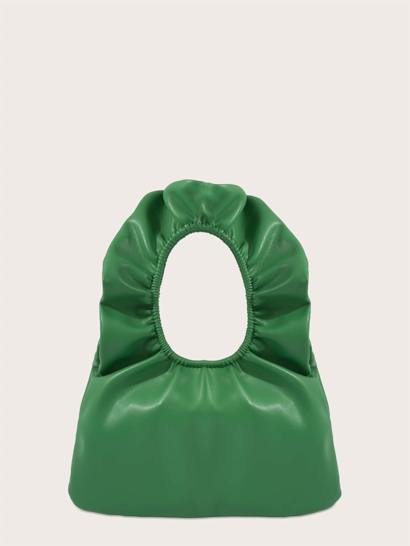 Minimalist Ruched Bag - Green - View 1