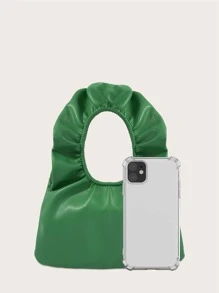 Minimalist Ruched Bag - Green - View 3