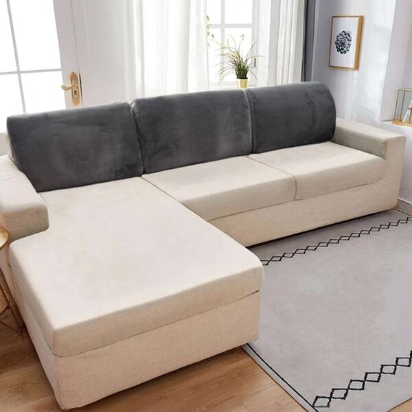 

1pc Plain Sofa Back Cover, Light grey