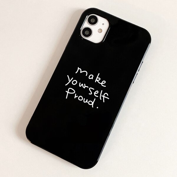 

Letter Graphic Phone Case, Black and white
